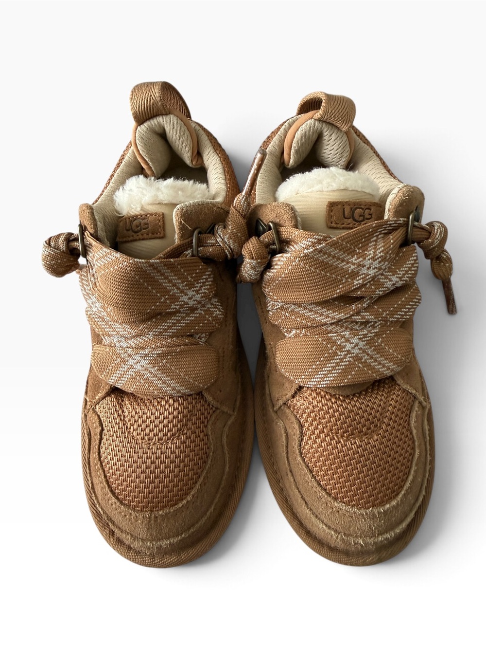 UGG Kids' Lowmel Brown Cozy Lace-Up Sneakers - Size 2